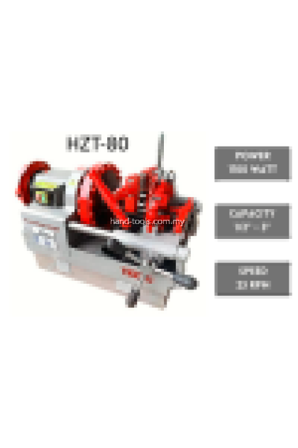 KAMA HZT80 Pipe Threading Machine Threading Size 1/2″~3″ 23rpm 1100W 85kg